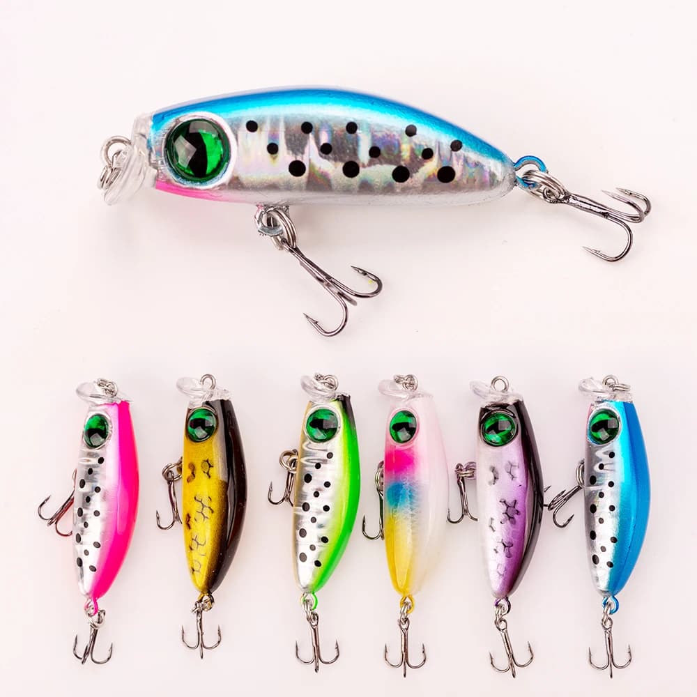 1 pc Japanese design bait small bait 2.5g 35mm slowly sinking Minnow Mini Hard Bait for trout tripod