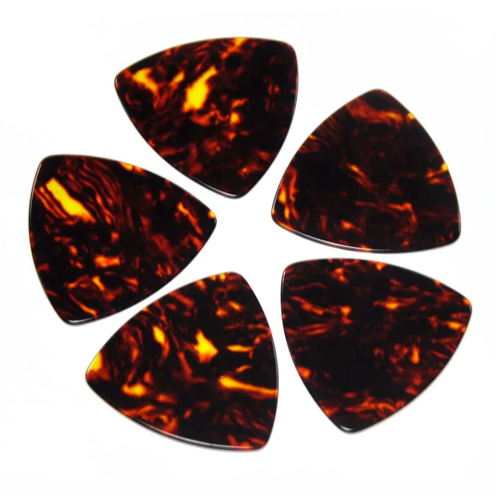 Lotti di 50 plettri per chitarra in celluloide triangolo arrotondato grande da 0,71 mm 0,96 mm Tartaruga