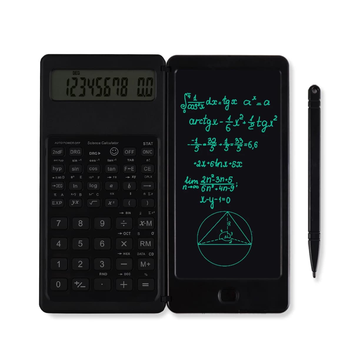 Calcolatrice portatile schermo LCD a 10 Bit scienza Smart calcola macchina con tavoletta da scrittura disegno digitale con penna stilo