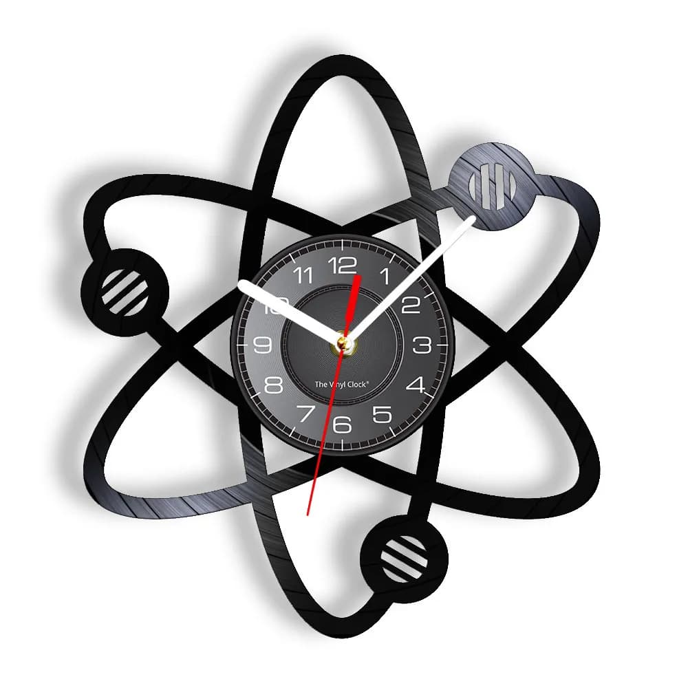 Esperimento chimico segno vinile LP Record orologio da parete scienza Atom scienza opera d'arte scuola aula Decor chimica insegnante regalo