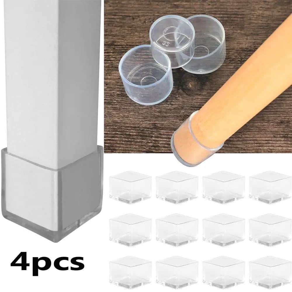 4 pz/set nuovi tappi per gambe trasparenti per sedie fondo rotondo piedini per mobili cuscinetti in Silicone coperture antiscivolo protezioni per pavimenti accessori