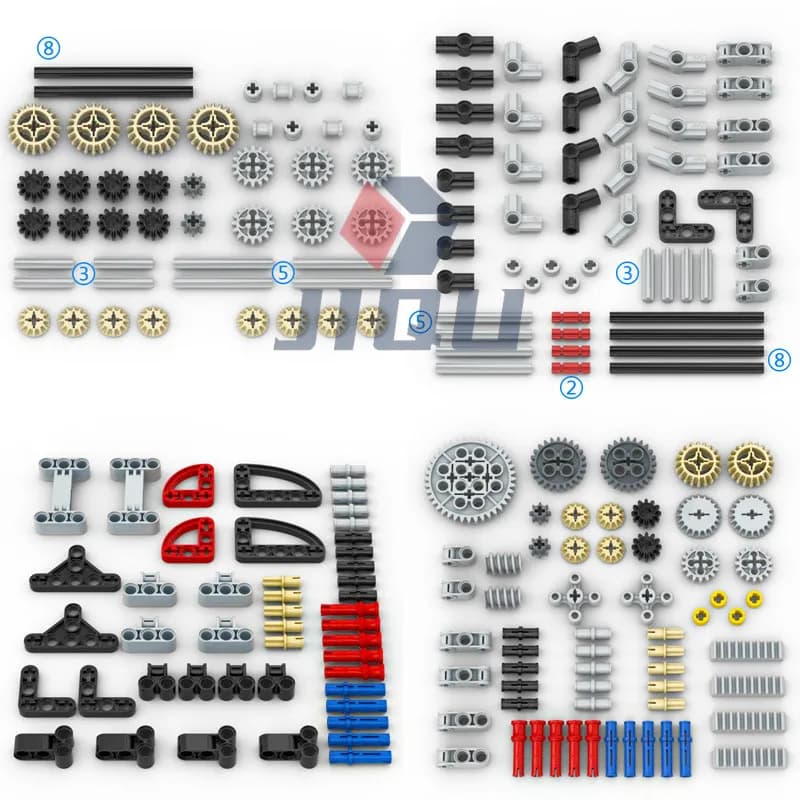 MOC Tecnologia Mattoni Accessorio Ingranaggio sfuso Assi incrociati Set di pin Blocchi di costruzione ad alta tecnologia compatibili Giocattoli educativi sfusi per auto fai-da-te