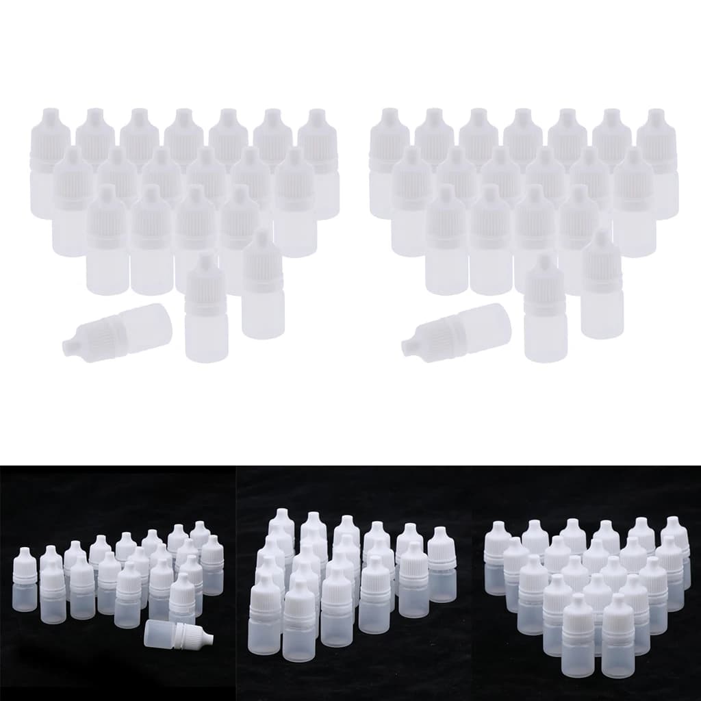 Pacchetto di 40pcs, Riutilizzabile Vuota Gocce per Gli Occhi, Bottiglie di Profumo di Olio Essenziale di Trucco Fiale Vasi