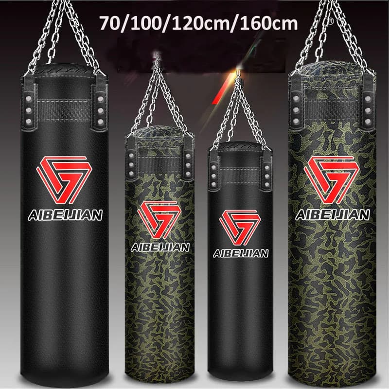 Boxing bag with update hook, adult durable leather sand bags, Muay Thai, Taekwondo, Sanda, boxing workout, 180 cm