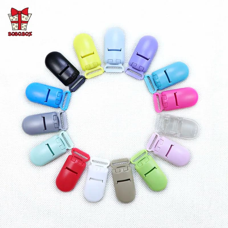 BOBO.BOX Massaggiagengive per bambini Clip per ciuccio Accessori per catena Cavo in nylon colorato Chiusure staccabili in plastica per la creazione di collane per la dentizione