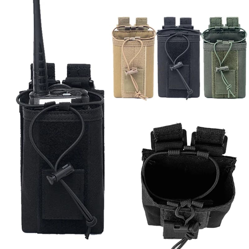 Supporto per radio tattico Custodia per radio Molle Custodia per fondina per radio resistente per walkie-talkie a due vie Attrezzatura da caccia Baofeng