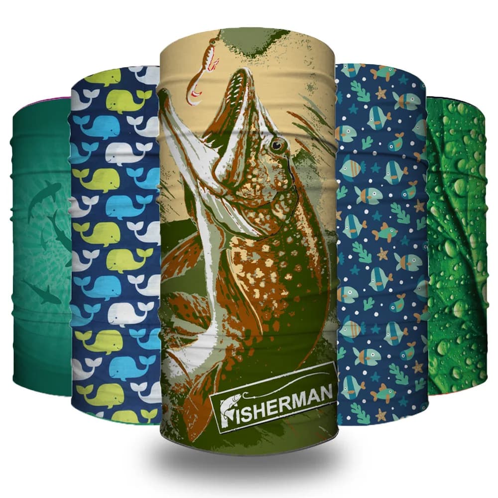Fish Models Bandane Face Mask Seamless Fishing Collo Tubo Ghetta Multifunctional Copricapo Scarf Man Father Birthday Gifts