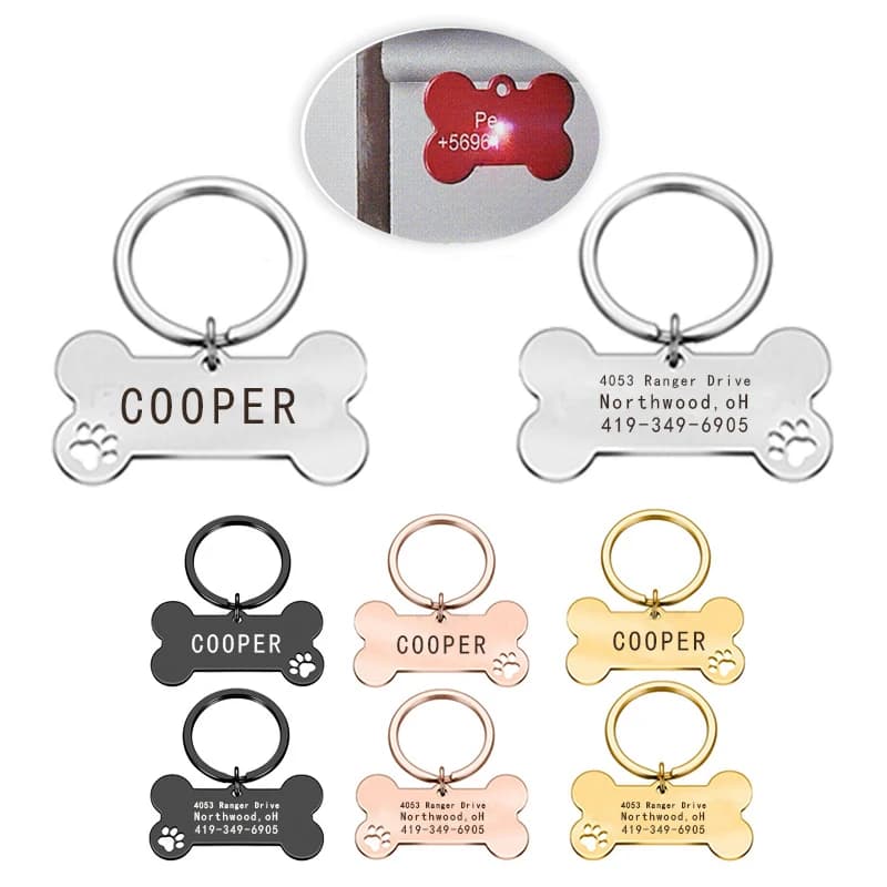 Dog collar with label for pets custom anti-smarriage logo laser etched label for pets Pencil pendant for pets Pet accessories