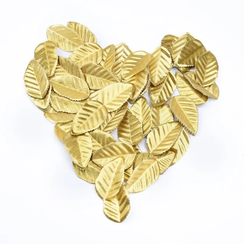 200 pcs golden leaves Christmas leaf roses decorative flowers artificial plants gift box DIY scrapbook wedding brooch decorations for the house