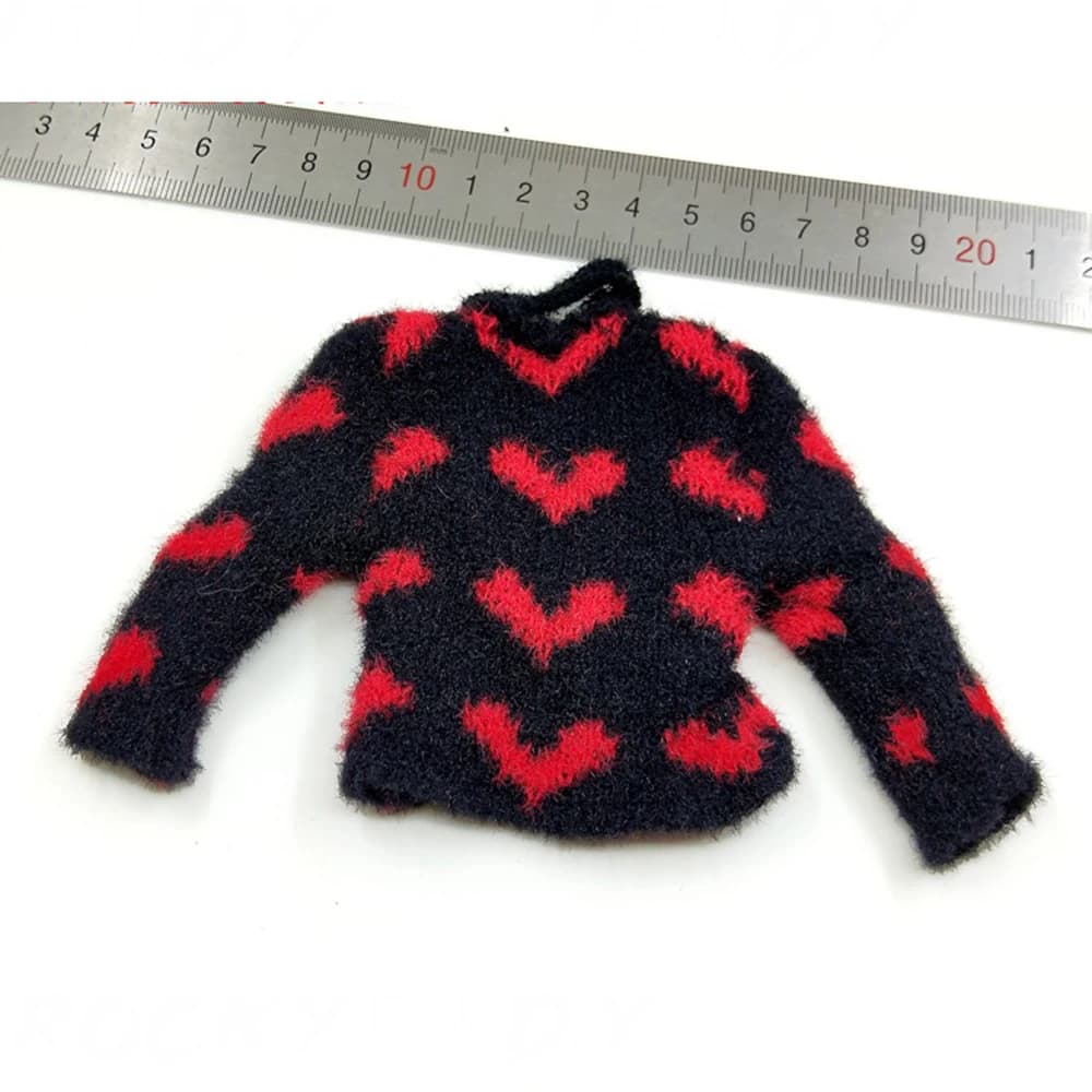 1/6th ARMSHEAD JK Armed Female Student Senior Sister 4.0 Version Fashion Love Hear Pattern Sweater Model For 12inch Doll Body