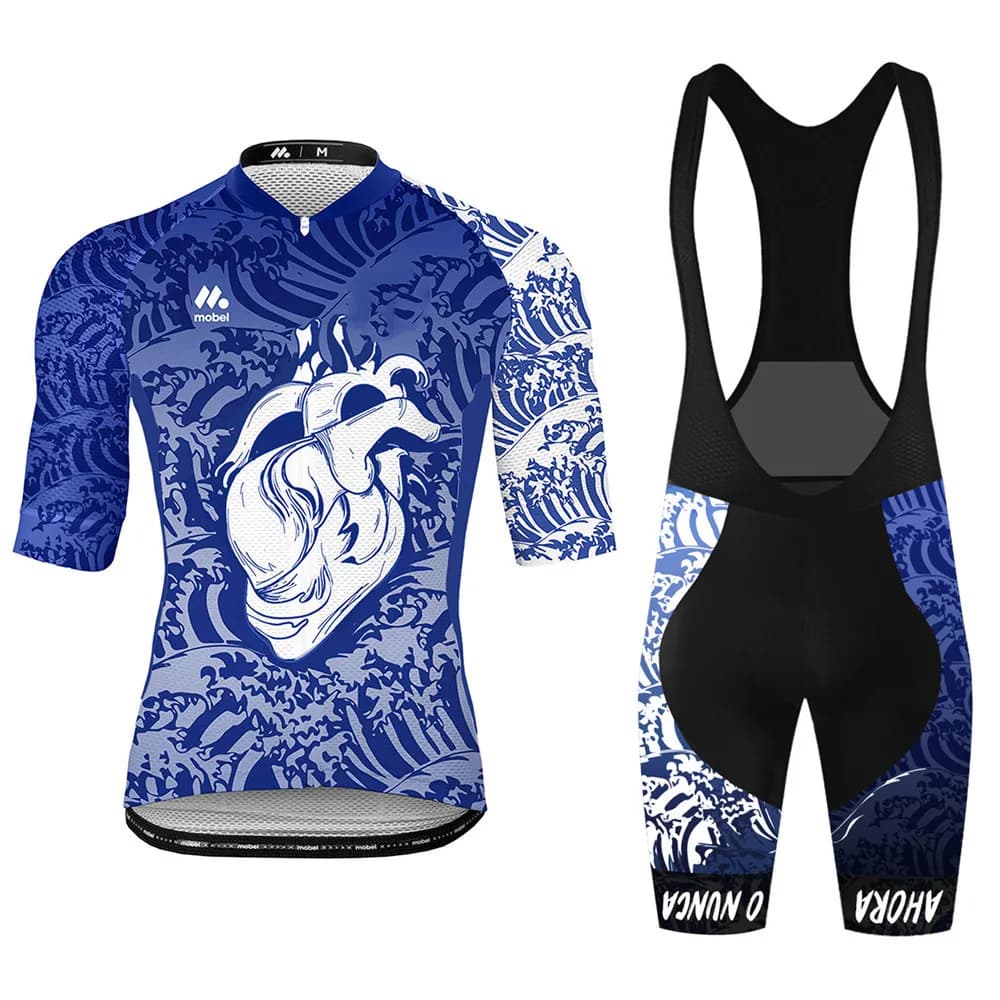 Wyndymilla Maglia da ciclismo da uomo Tuta da esterno Crazy Offroad Racing Suit Estate MTB Pantaloncini con bretelle a lunga distanza Set 9D Gel Ciclismo Nuovo