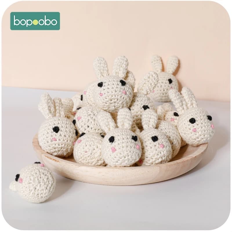 Bopoobo 1/5pc Perline di Legno All'uncinetto Panda Perline Masticabili FAI DA TE Dentizione di Legno Perline di Lavoro A Maglia Gioielli Culla Giocattolo Sensoriale Del Bambino Massaggiagengive