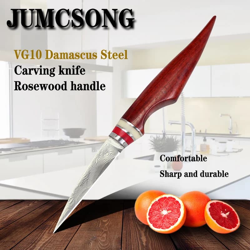 Coltello da cuoco professionale fatto a mano jumpsong VG10 coltello da cucina multifunzione in acciaio damasco da 3 pollici