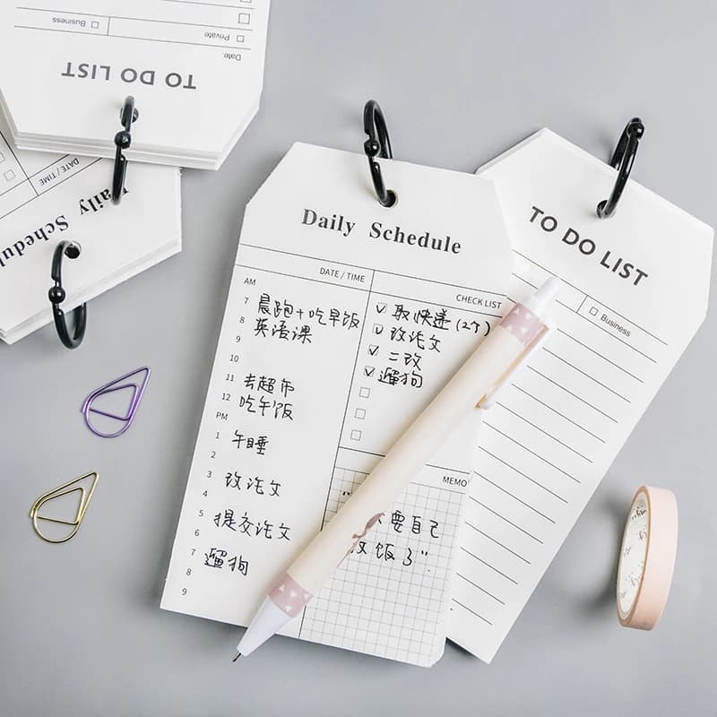 50 fogli semplice libro wireless, lista delle cose da fare programma giornaliero memo pad, steno notebook pianificatore agenda materiale scolastico per ufficio A6456