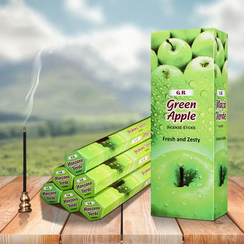 Big Box importato India incenso profumo di mela verde Aroma bastoncino di incenso spezie naturali fragranza per la casa Indoor Yoga Relax odore articolo