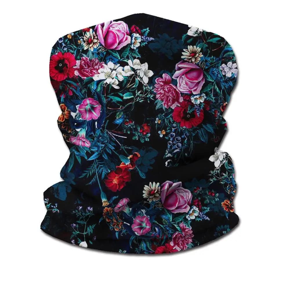 Bandana donna fiore stampa collo ghetta fascia integrale moto antivento sci Outdoor Sport invernali fascia tubo sciarpa