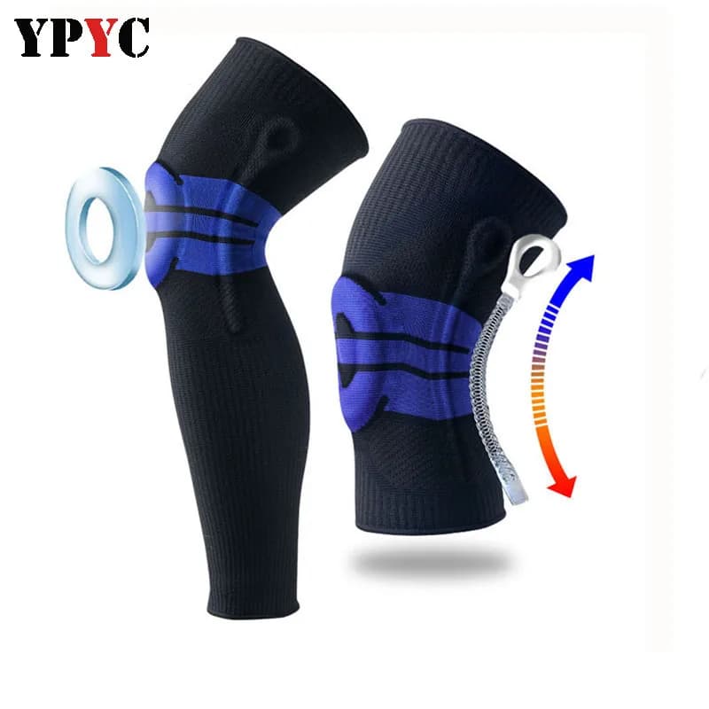 Ginocchiera Patella ginocchiera molla in Silicone ginocchiera pallacanestro compressione lavorata a maglia ginocchiera elastica supporto ginocchiere di sicurezza