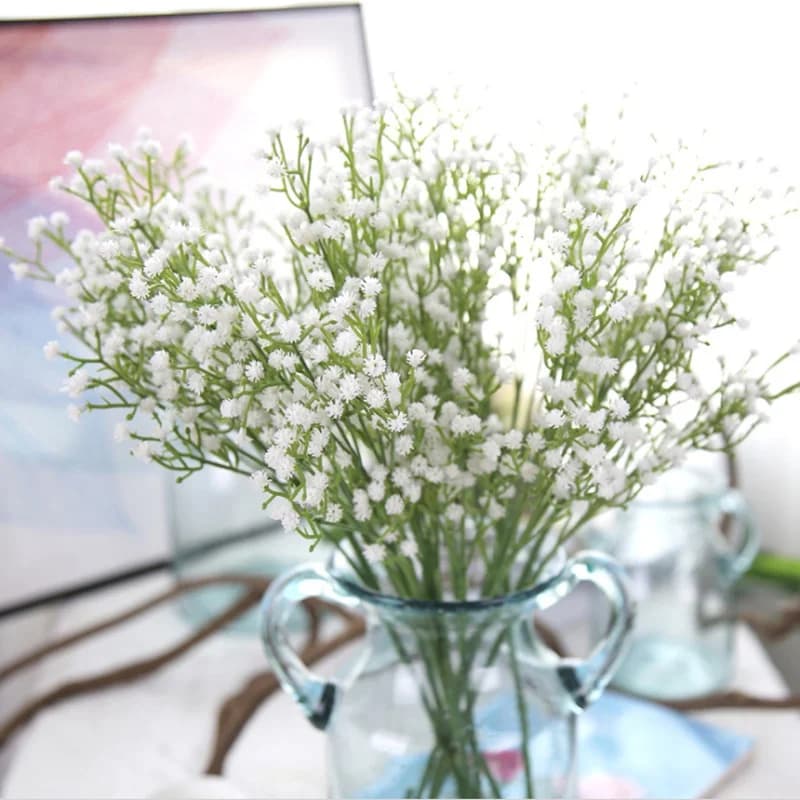 Pianta Artificiale 1 Mazzo di Gypsophila Piccole Teste di Fiori Decorazione per Casa Giardino Accessori Ghirlanda Matrimonio Fai-da-Te Regali Economici