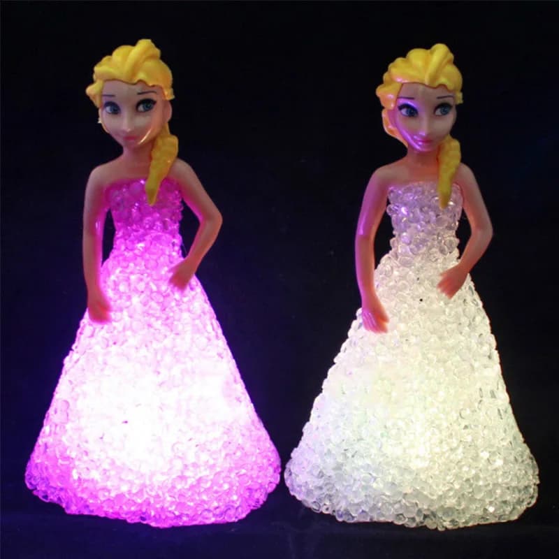 1 pz giocattolo per bambini Elsa Anna Sofia LED luci colorate cristallo sfumato luce notturna lampada a led batteria principessa regalo di festa di Natale