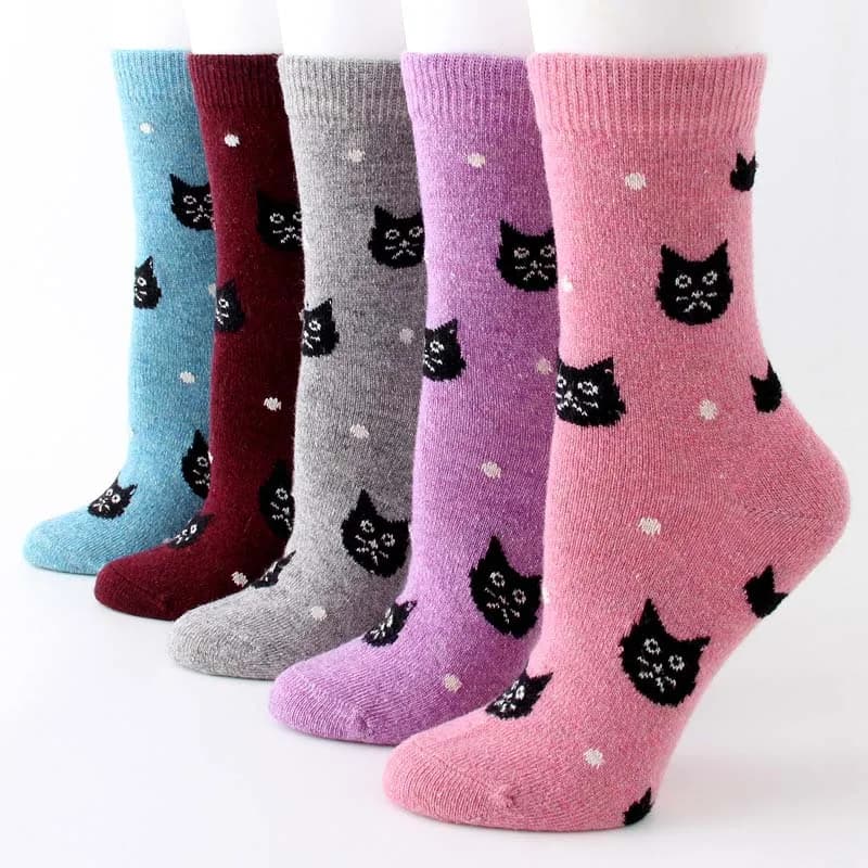 DaiShana 1 paio autunno e inverno nuovo stile giapponese calzini carini gatto coreano Harajuku calzini donna lana Kawaii addensare calzini carini