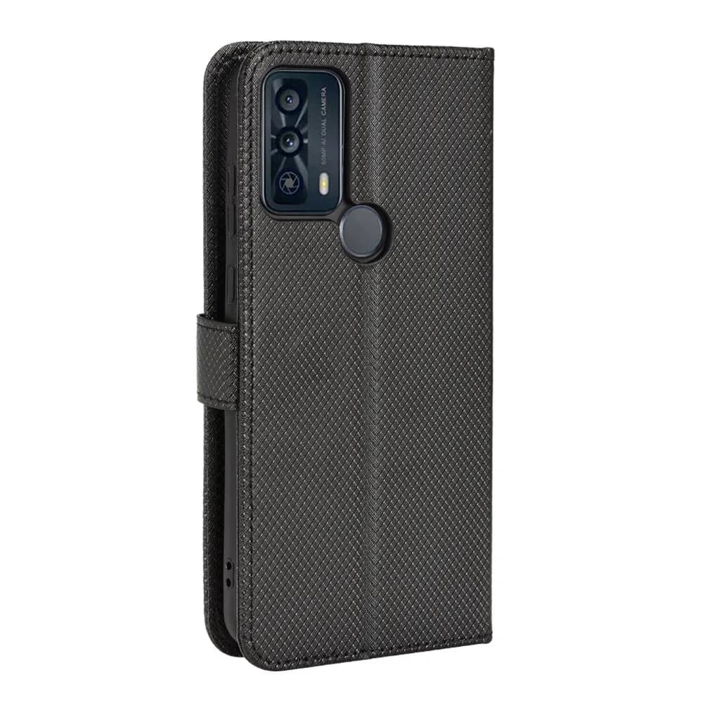 Per TCL 20B Custodia a portafoglio in pelle PU con motivo a diamante di lusso per TCL 20B 20 B Borsa per telefono