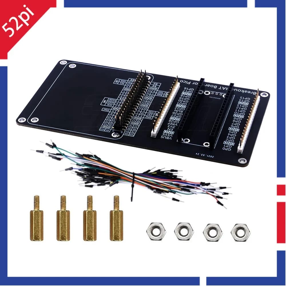Raspberry Pi Pico/Pico W Breakout HAT Board Kit pacco cavo ponticello dado pilastro in rame