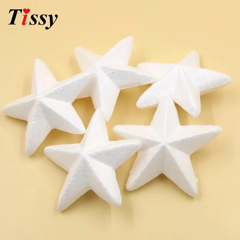 10PCS 74MM Christmas ornaments stars modeling polystyrene polystyrene foam DIY ball crafts gifts for children decorations for Christmas parties