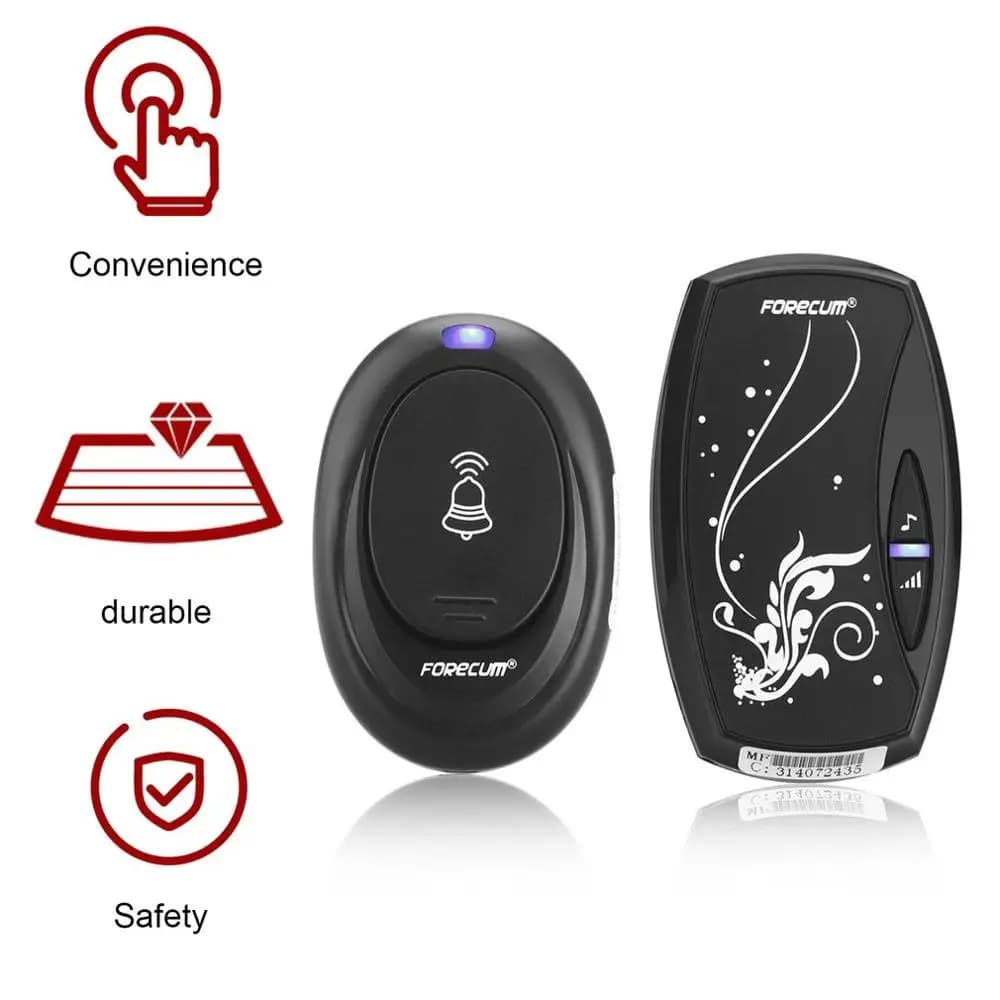 Campanello impermeabile senza fili di sicurezza domestica intelligente Kit campanello di benvenuto campanello per porte allarme LED batteria a bottone per esterni
