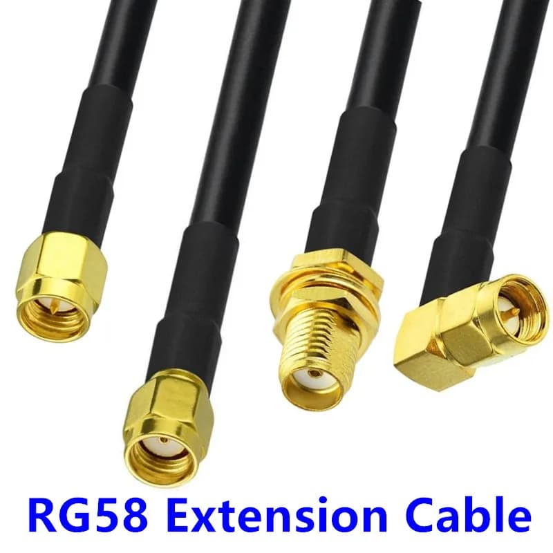 Cavo coassiale SMA maschio a SMA maschio RG58 1M 3M 5M 10M 20M Spina SMA 3G 4G Antenna WiFi Cavo di prolunga Adattatore connettore Pigtail