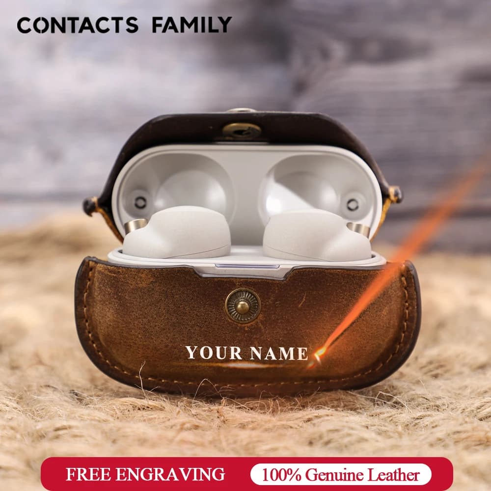 Custodia in pelle di mucca 100% famiglia CONTACT'S per Sony WF-1000XM4 custodia Cover auricolari Wireless custodia protettiva antiurto