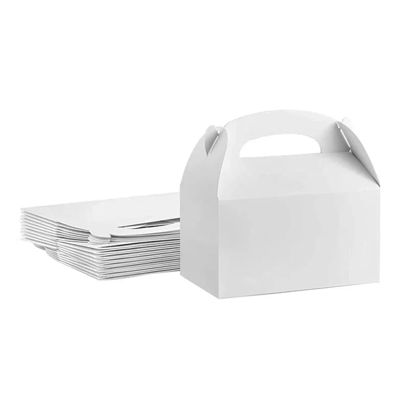 Scatole pieghevoli per torte in carta Kraft da 12 pezzi con manico Scatola per caramelle in carta natalizia marrone Confezione dolce per cupcake Confezione regalo artigianale