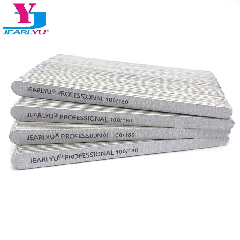 Lima per unghie in legno grigio da 500 pezzi tampone per lucidatura lima per levigatura smalto semipermanente strumento per unghie a grana 100/180 bastone dritto e spesso