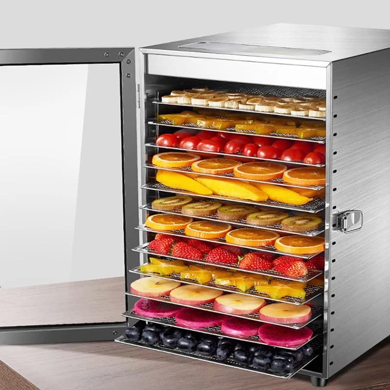 Disidratatore per carne alimentare Essiccatore per frutta Snack Essiccatore per frutta secca e verdura Acciaio inossidabile Commerciale per uso domestico 12 strati