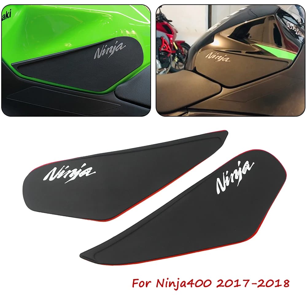 Cuscinetto antiscivolo per autoadesivo della protezione del ginocchio della trazione della presa laterale del serbatoio di Gas del motociclo per Kawasaki Ninja400 Z400 2017-2018