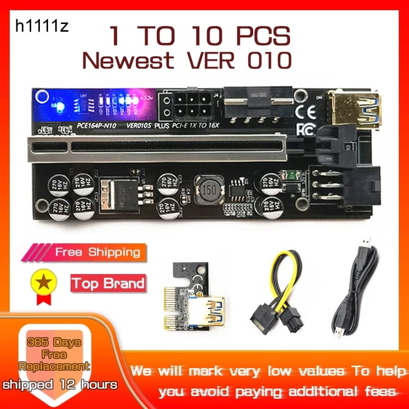 1-10PCS Riser 010 USB3.0 PCIE Riser 010S PCI Express Cavo Riser Card Per Scheda Video PCI-E X16 Extender Per Bitcoin Miner Mining