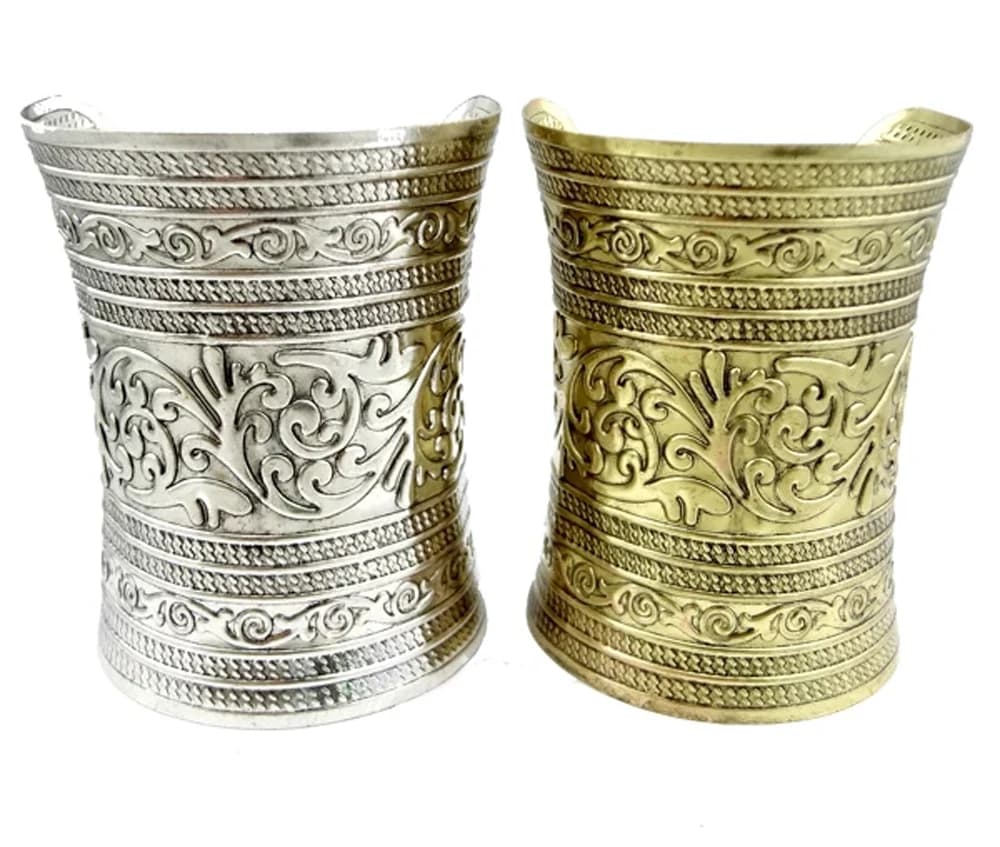 Bracciale largo in lega vintage per donna uomo Braccialetti etnici tibetani zingari a braccio grande Accessori per gioielli turchi indiani afghani