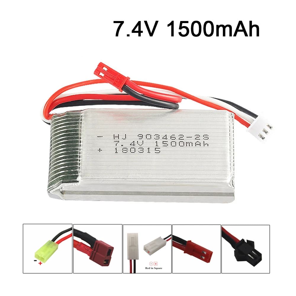 Batteria Lipo 7.4 V 1500 mAh per WLtoys 144001 V913 Q212G V912 V262 L959 L979 RC giocattoli batteria per auto 2S 7.4 V 1500 mah JST/ SM/T PLUG