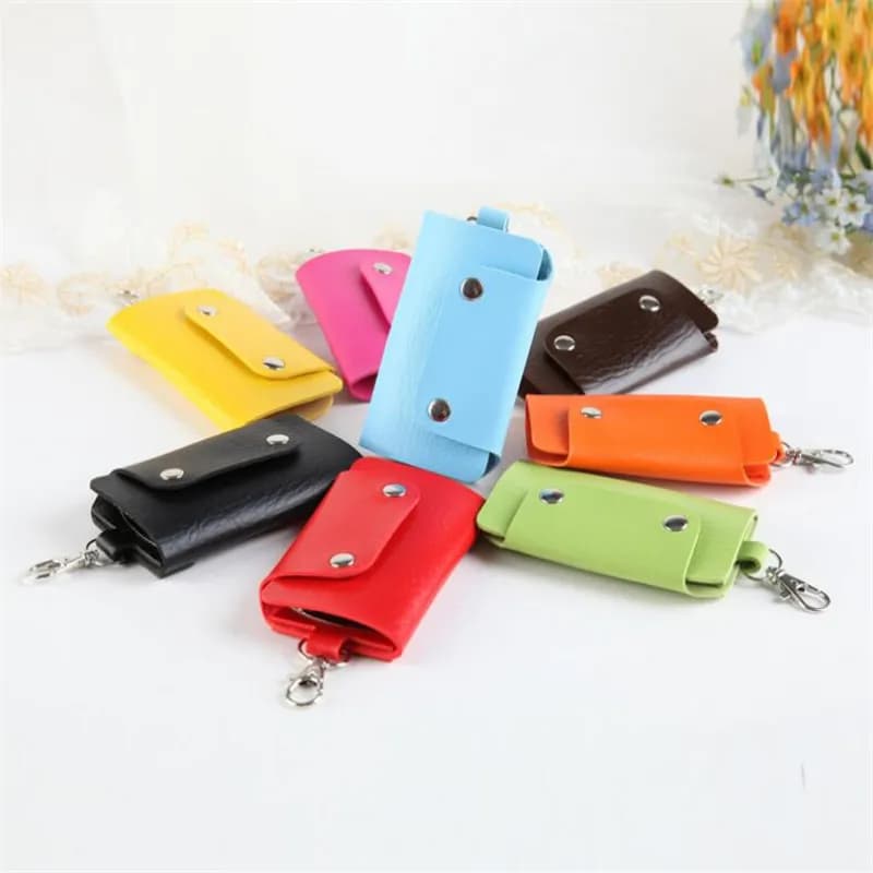 Portachiavi in pelle PU uomo donna portachiavi Organizer custodia Split Car Key portafoglio governante portachiavi Mini Card Bag portafoglio Cover