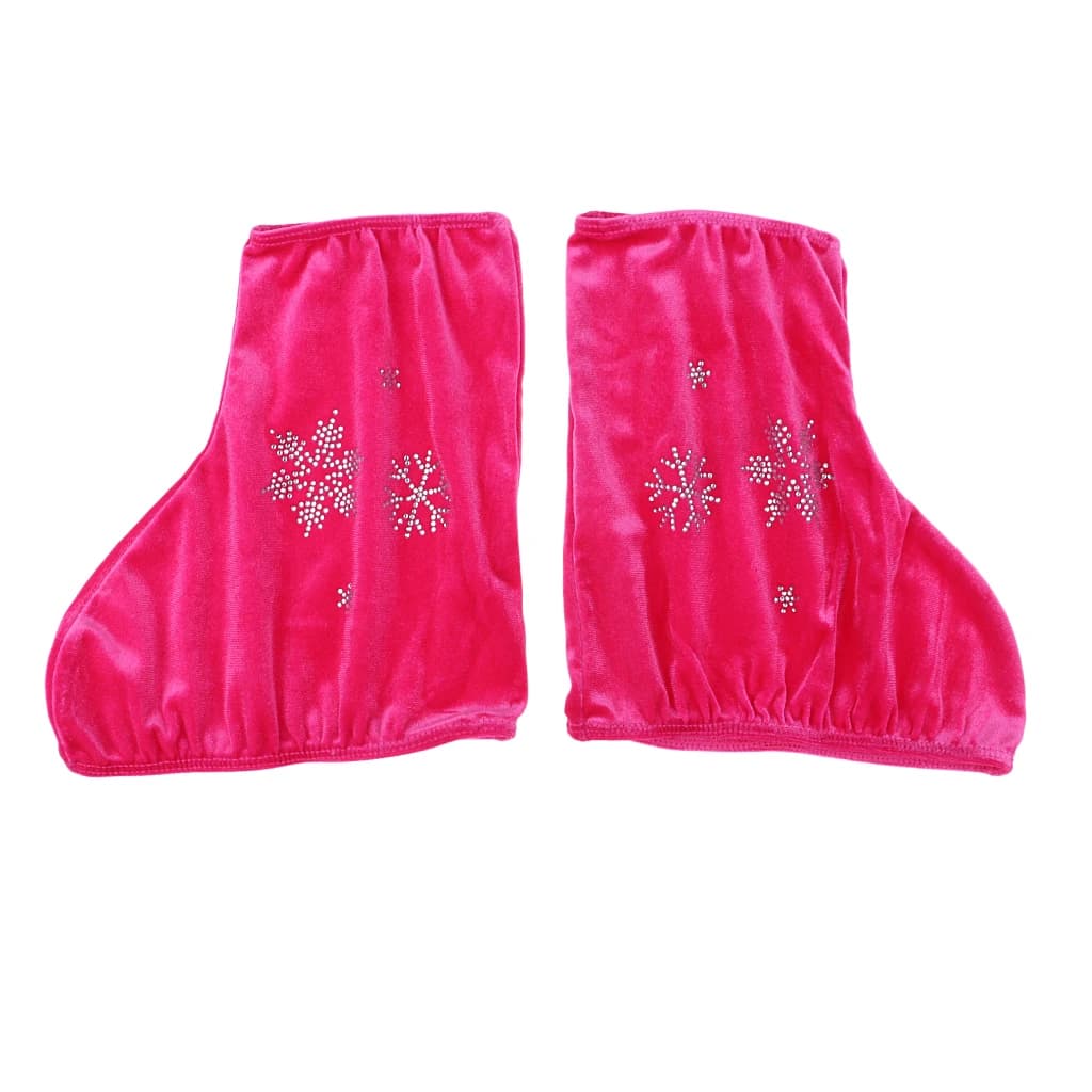 2 pezzi di stivali da skate ghiaccio/figure/rotolo strumento di protezione della copertura delle scarpe con immagine del fiocco di neve, rosa rossa, bianca, nera