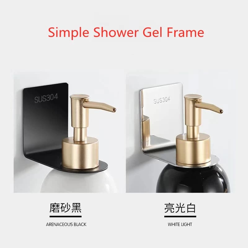 Portasapone liquido Dispenser per telaio gel doccia in acciaio inossidabile nero/cromato Portaoggetti da cucina Scaffale per accessori da bagno
