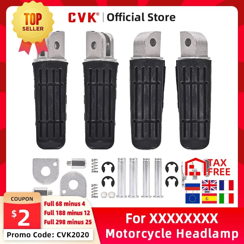 CVK 1 paio di pedane pieghevoli CNC nere antiscivolo in lega di alluminio pedane anteriori e posteriori poggiapiedi per YAMAHA FZ6N