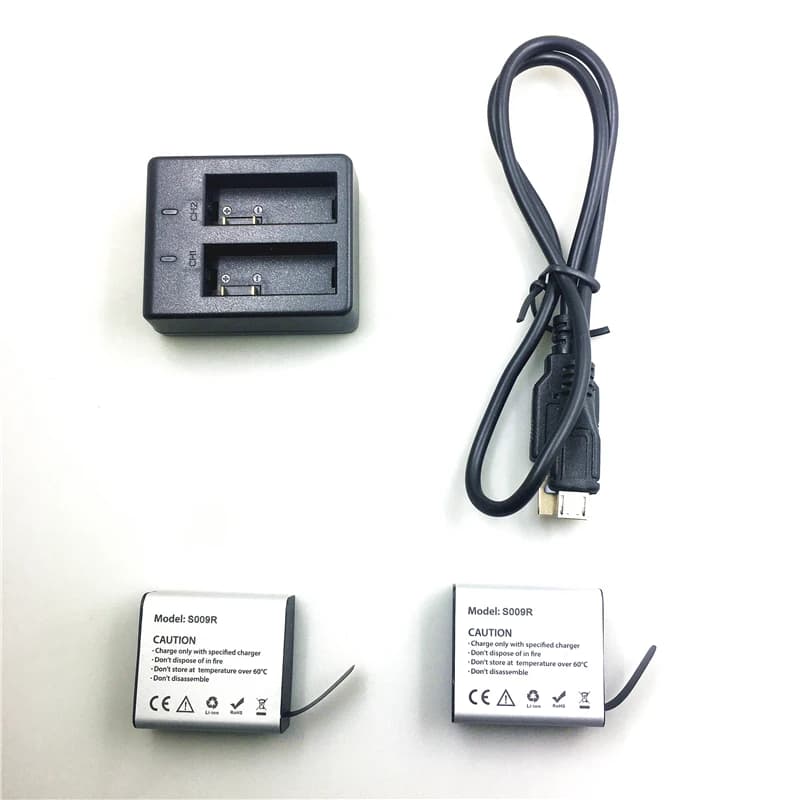 Hawkeye Firefly 8S 8SE 7SE 7S X XS Action Camera 3.7V 1350mAh Li-Po batteria di ricambio con caricabatterie 2 in 1 S009R