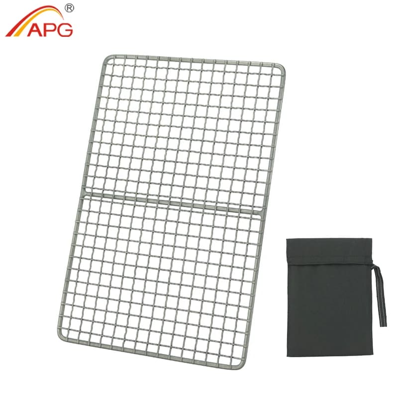 APG Titanium Grill Mesh Mini BBQ Food Carbon oven Carbon barbecue Camping Fire from camping Network plate for picnic grill