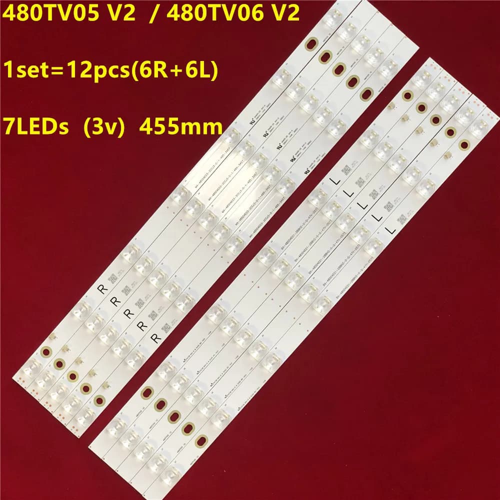 5set LED Backlight Strip 480TV05 480TV06 V2 BX-48S04E01-2BBH2 MX-48S04E03-2CCJ3 TX-48AX630B TX-48AX630E TX-48AXW634 TH-48AX670T