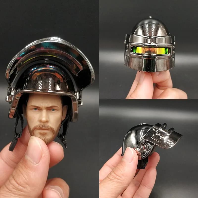 Casco da motociclista maschile in scala 1/6 modelli statici Modern Cool Plastic Protective F 12 pollici Action Figures accessori per soldati