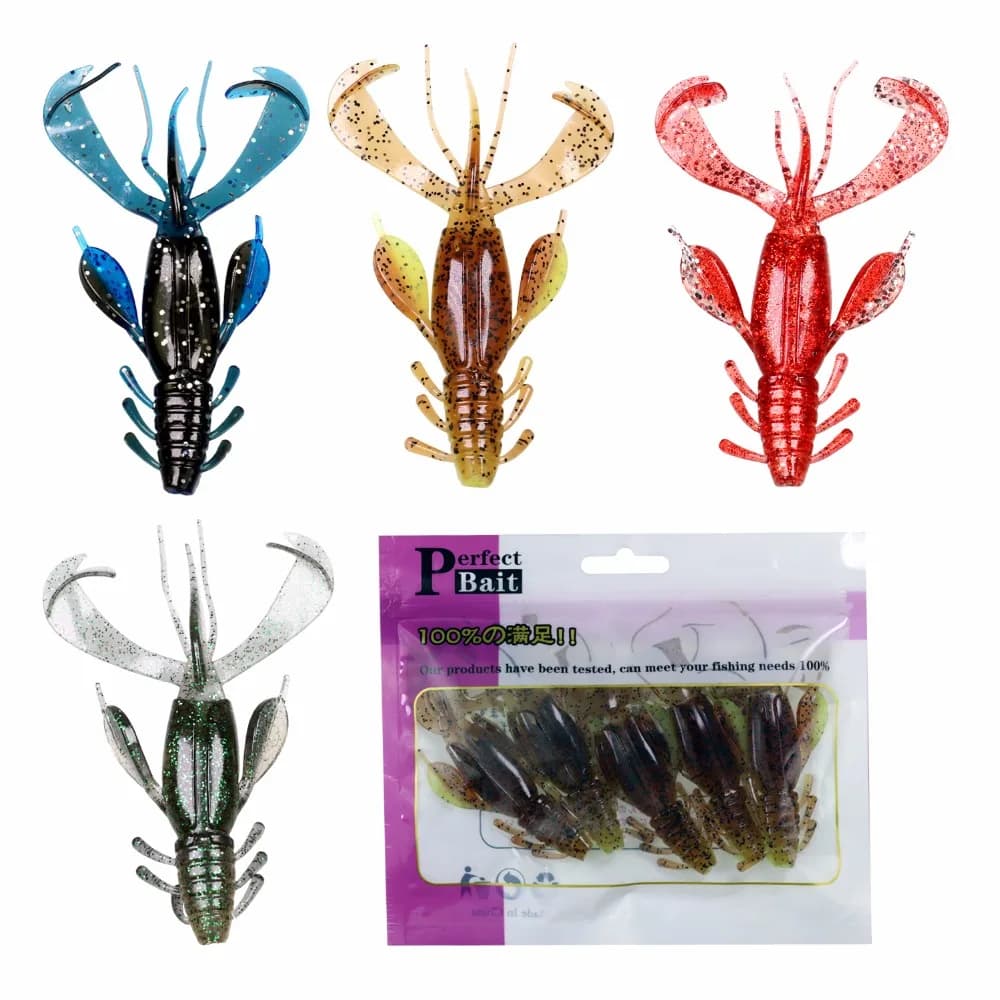 10 esche artificiali galleggianti da pesca, 100mm, a forma di gambero, aragosta, gamberetti, in silicone, 10.6g, wobbler per gamberi
