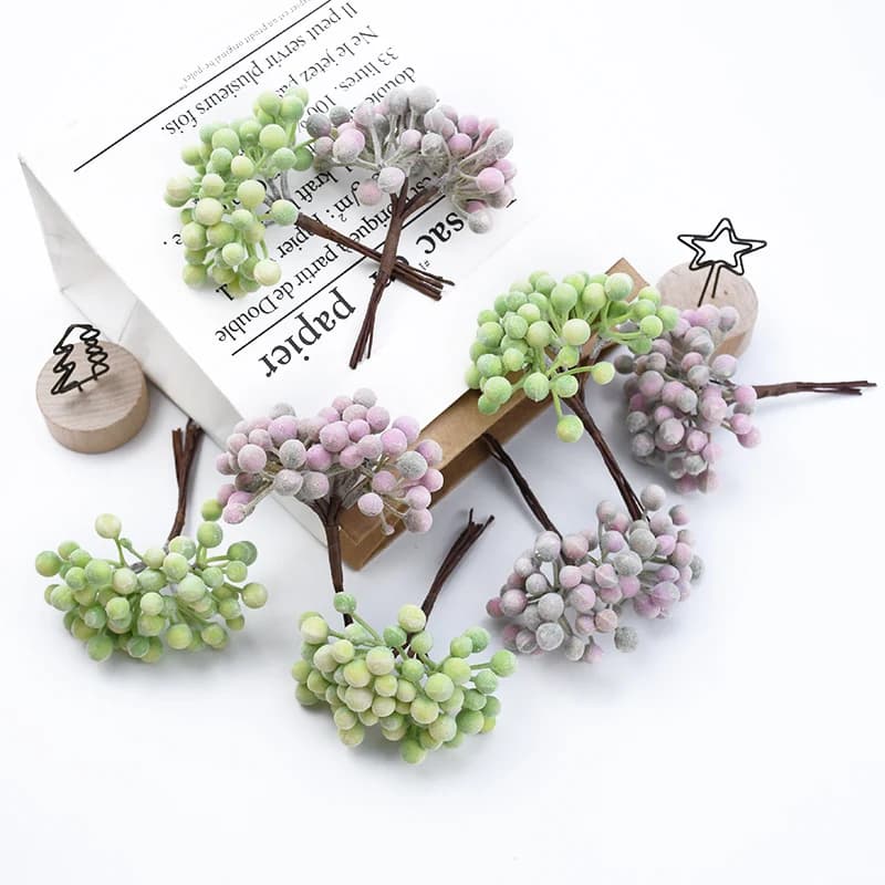6PCS Artificial Plants Cheap Vases For Home Decoration Gift Box DIY Scrapbooking Decorative Flowers Garlands For Weddings