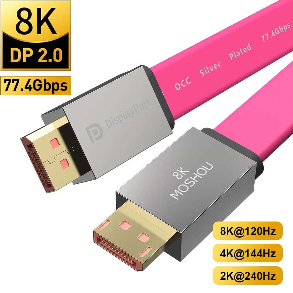 Cavo DisplayPort 2.0 OCC 8K @ 60Hz 120Hz 4K @ 144Hz 165Hz 2K @ 240Hz adattatore porta Display per Video PC Laptop TV DP 2.0 a DP cavo