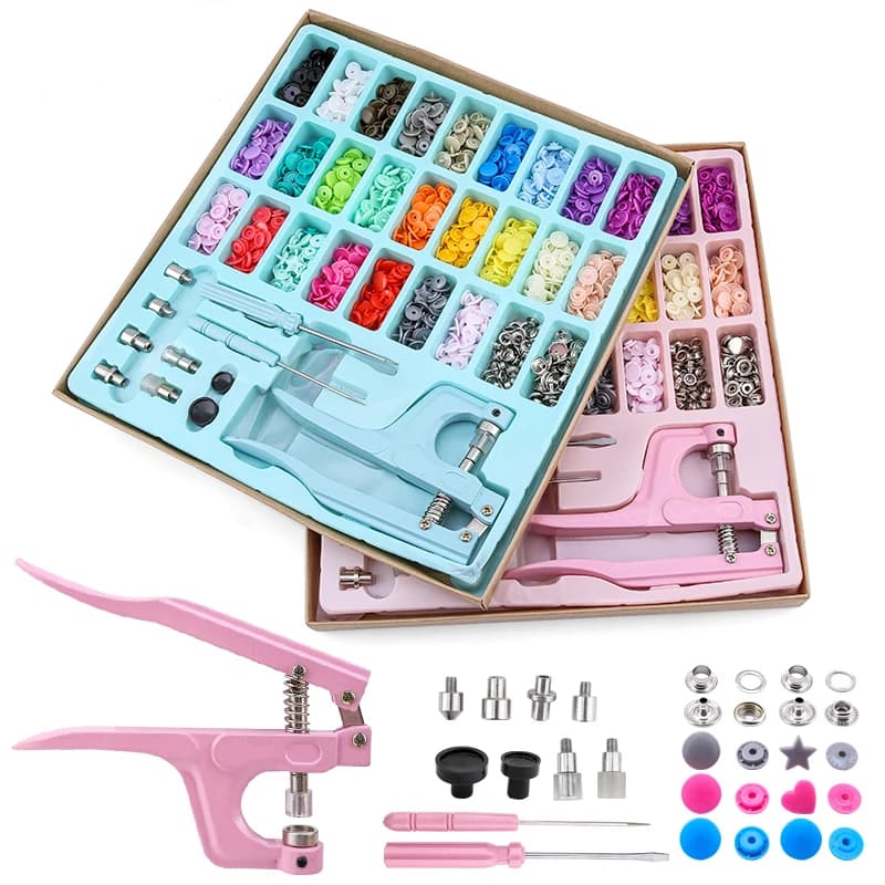 Bottoni automatici multifunzione e 3 tipi sostituiscono il Set di pinze a scatto, bottoni in plastica/metallo T5 da 270 pezzi per cucire e creare abbigliamento