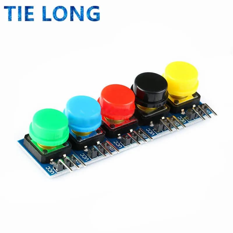 5pcs 12X12MM modulo chiave grande modulo pulsante grande modulo interruttore tattile leggero con cappello uscita di alto livello per arduino o raspberry pi 3
